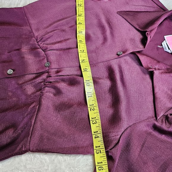 Kate Spade Women's Burgundy Red Buttons Up Long Sleeves Maxi Shirtdress Size 0 - Picture 4 of 8